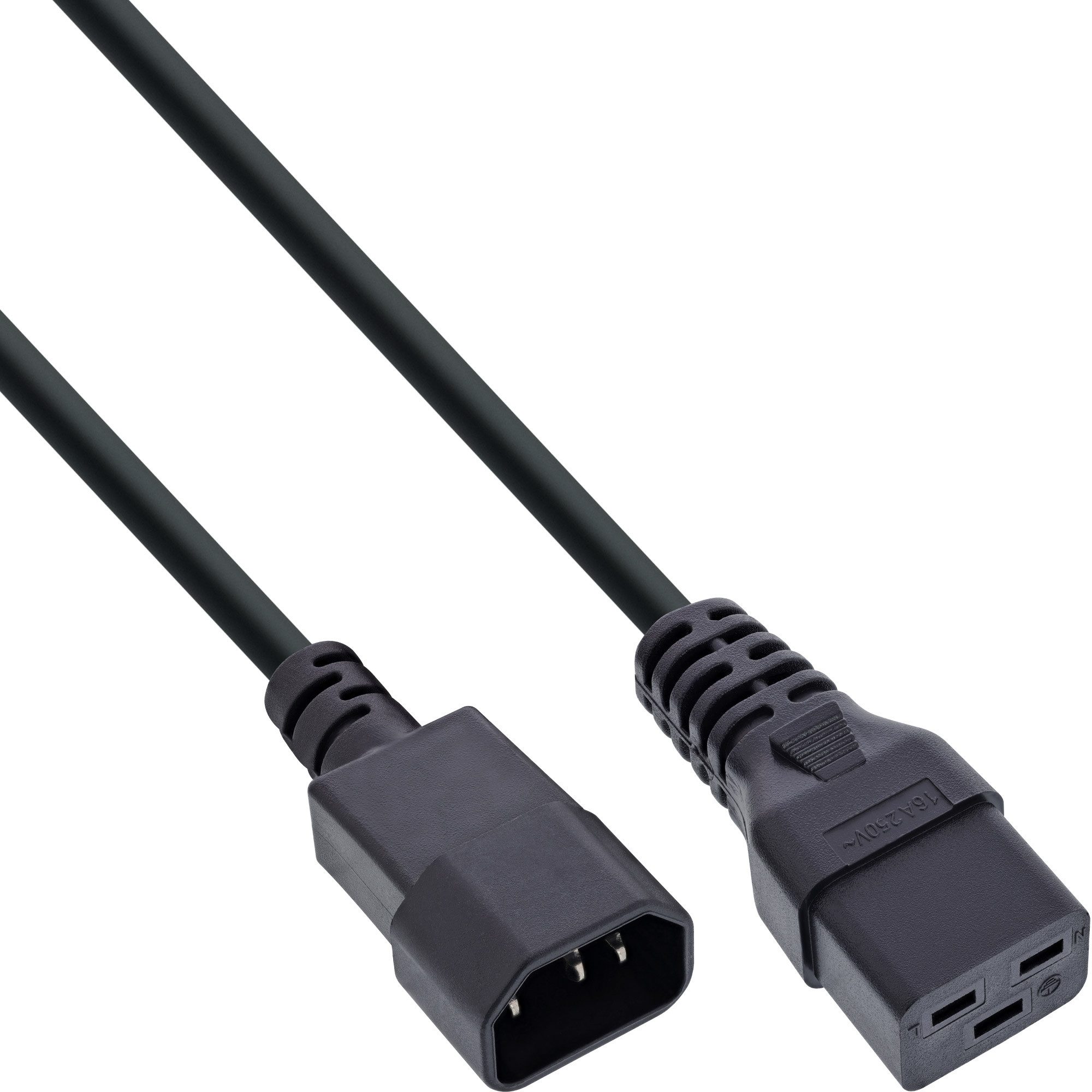InLine® Netz Adapterkabel, IEC-60320 C14 auf C19, max 10A, 1m Stromkabel