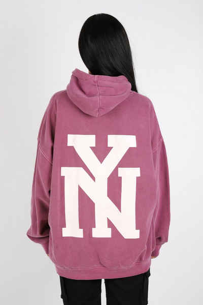 Worldclassca Hoodie Worldclassca Oversized NEW YORK Hoodie Print Kapuzenpullover Washed