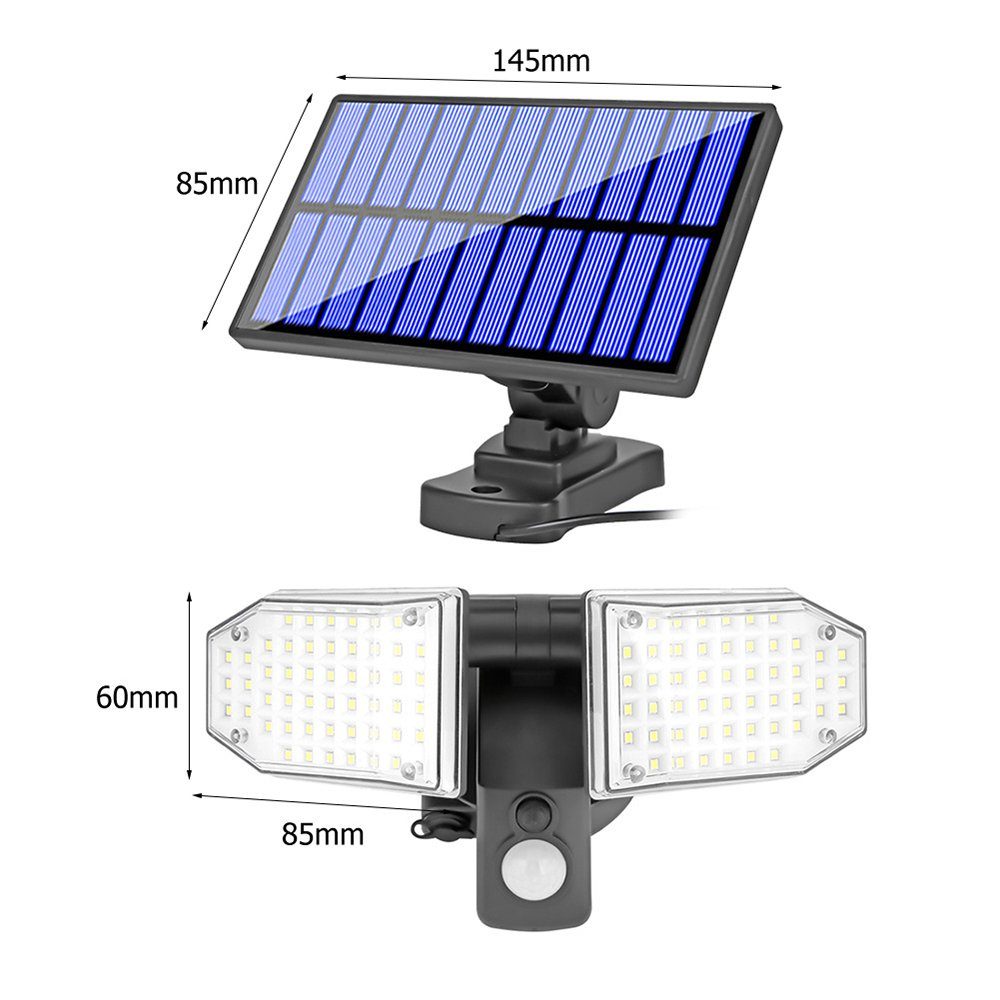 für 20W, Außen LED Solarleuchte LED mit Solarleuchten 100 Bewegungsmelder Solarlampen GelldG