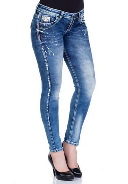 Cipo & Baxx Slim-fit-Jeans mit Used-Elementen und Slim-Fit