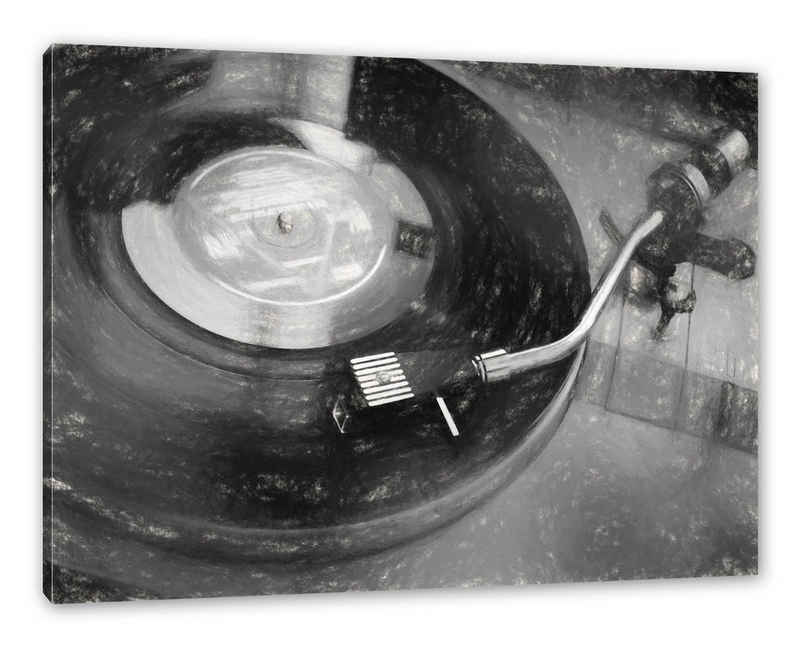 Pixxprint Leinwandbild Schallplatte, Schallplatte (1 St), Leinwandbild fertig bespannt, inkl. Zackenaufhänger