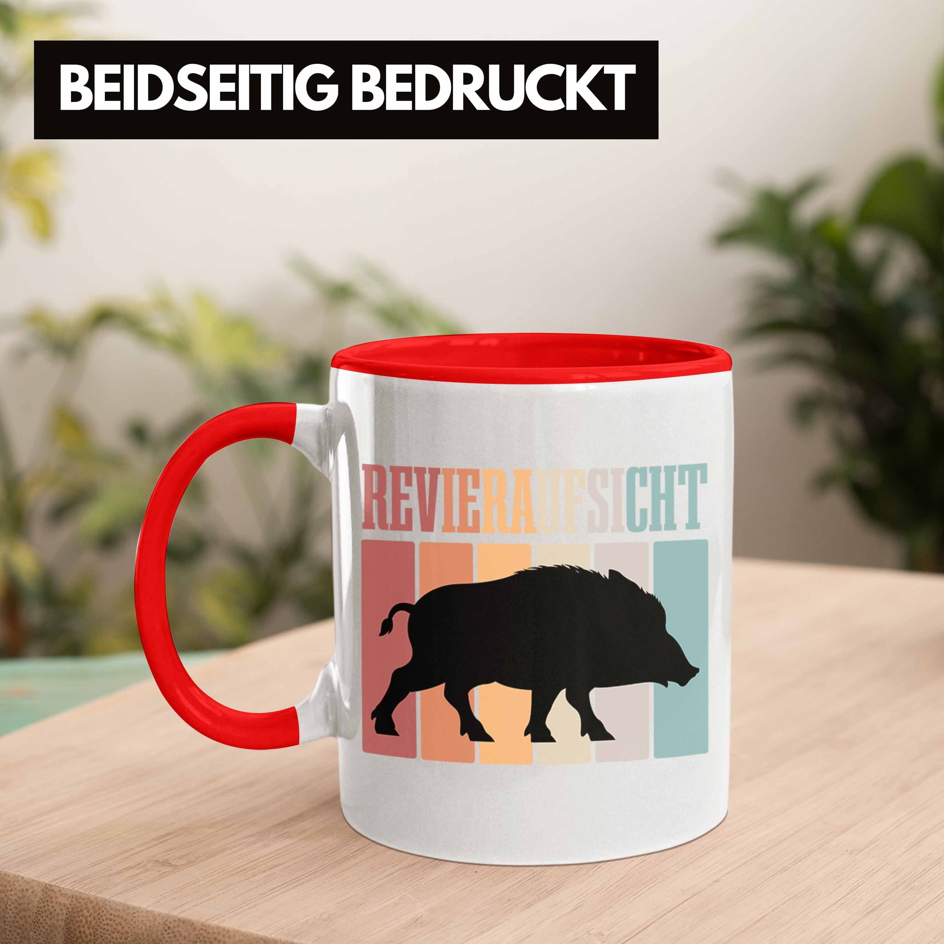 Rot Revieraufsicht Tasse Geschenkidee Jäger Trendation Jäger für Tasse Geschenk Wildschwein