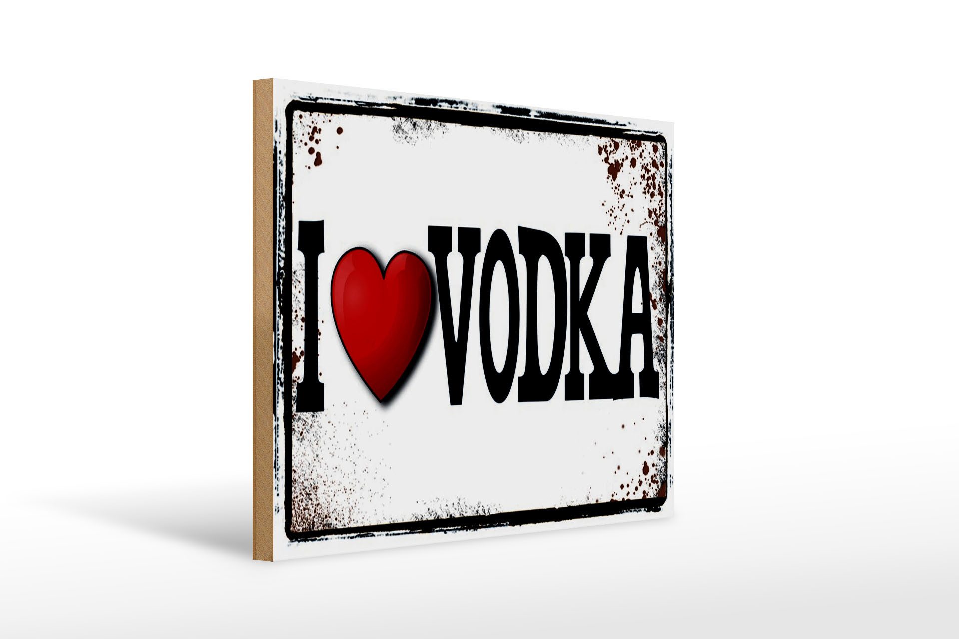 Holzbild 40x30cm i love Vodka Wanddeko