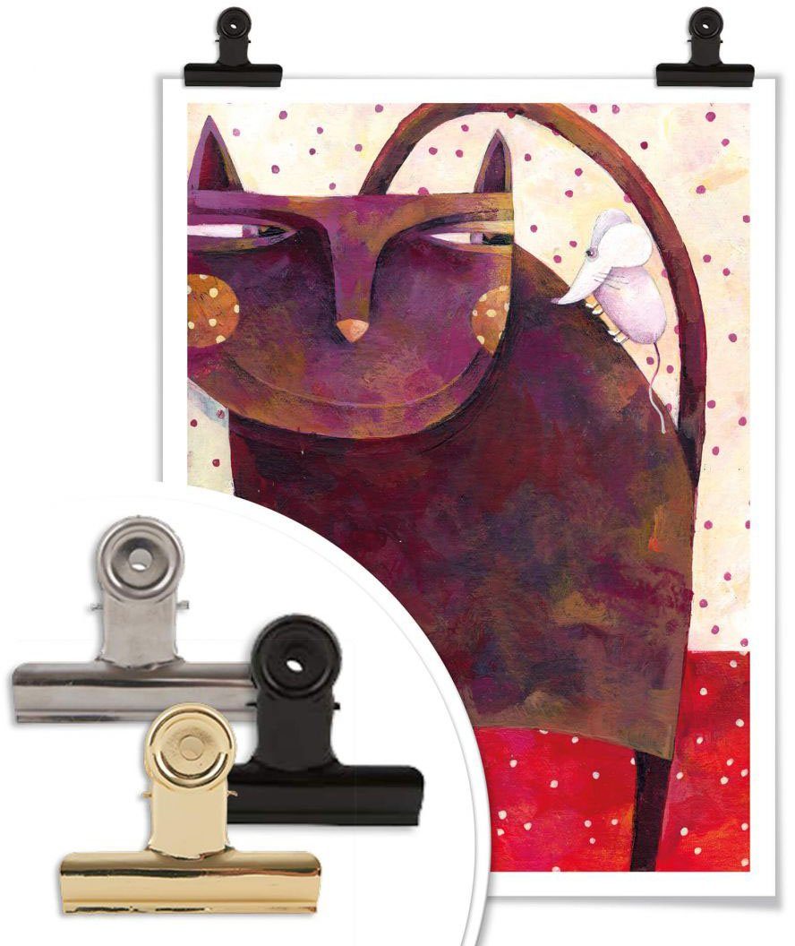 Wall-Art Poster Märchen St), Tiere Wandbilder und Wandbild, Katz Wandposter Poster, (1 Bild, Maus