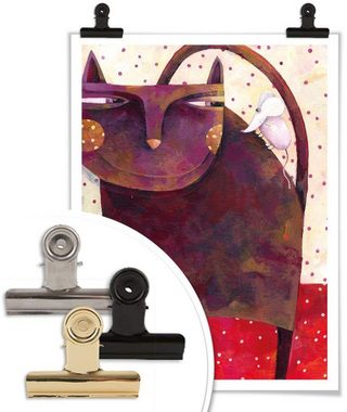 Wall-Art Poster Märchen Wandbilder Katz und Maus, Tiere (1 St), Poster ohne Bilderrahmen