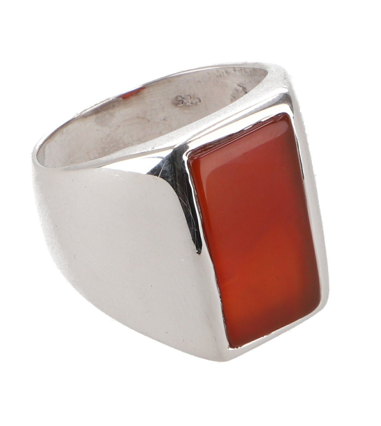 Guru-Shop Silberring Herren Siegelring 925 Silber mit rotem Stein,..