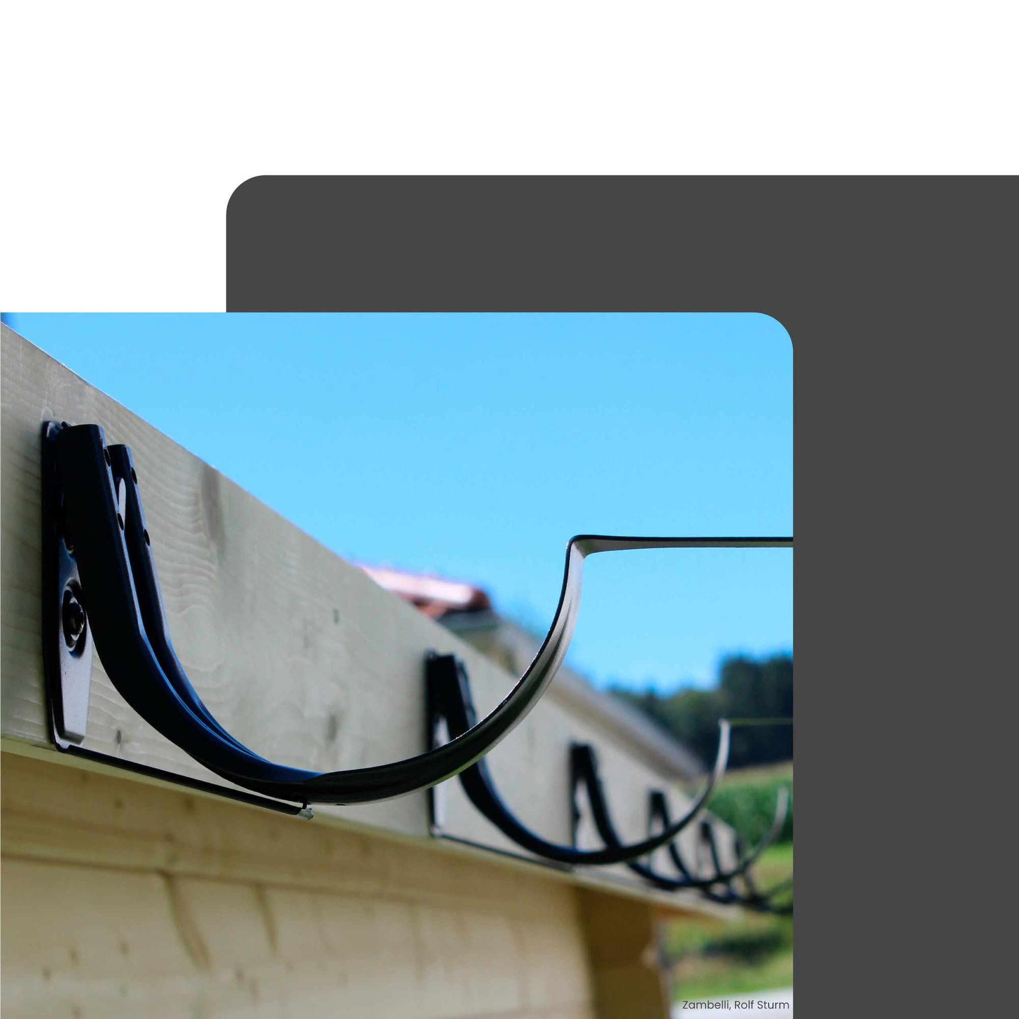 Zambelli Dachrinne, Verstellwinkel für Stirnbretthalter (halbrund), Silber, 1-St., verzinkt alle RG variabler Neigungswinkel, Dachrinnenzubehör