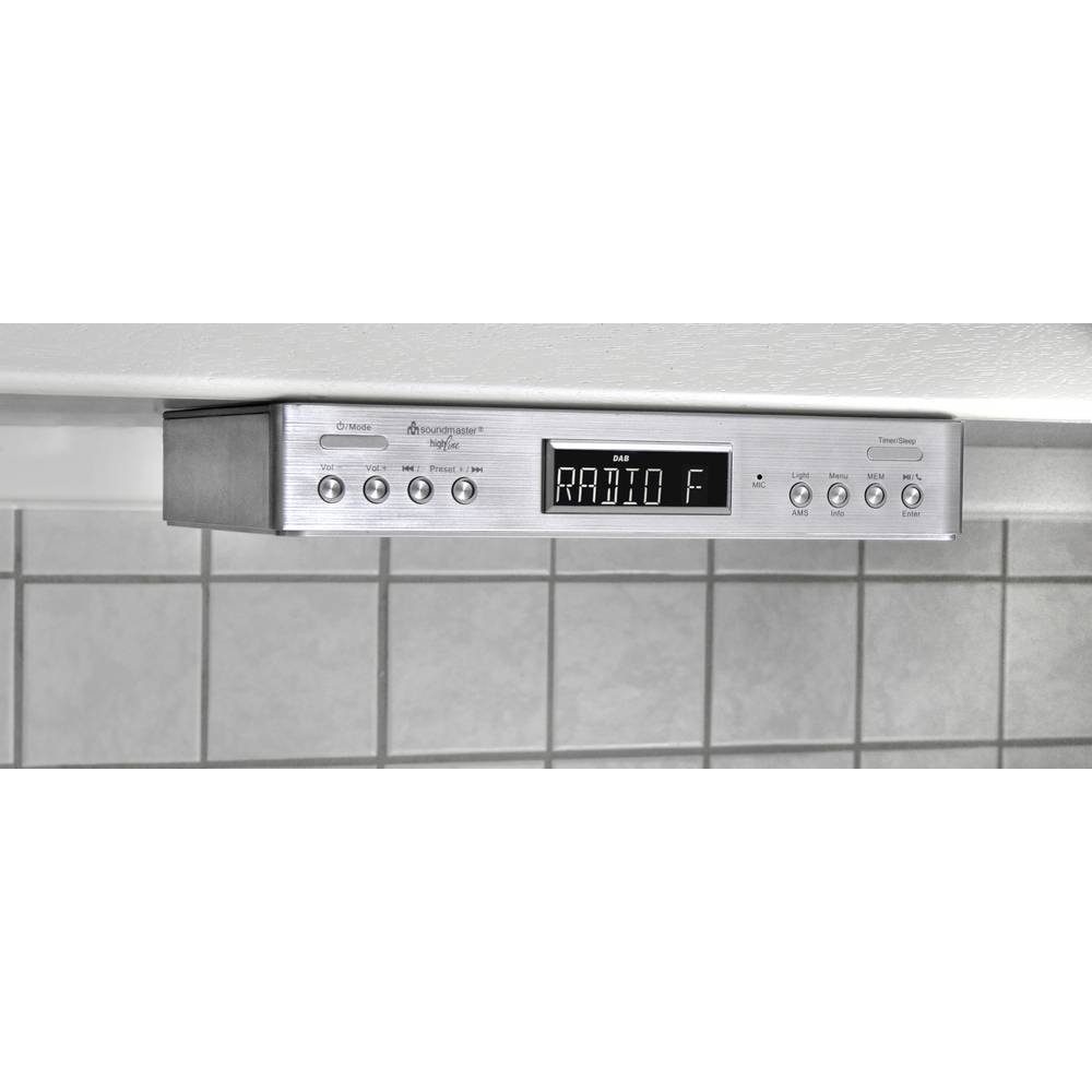 Soundmaster DAB+/UKW-RDS Küchenradio mit Bluetooth® und Kochtime UR2045SI Radio (Freisprechfunktion)