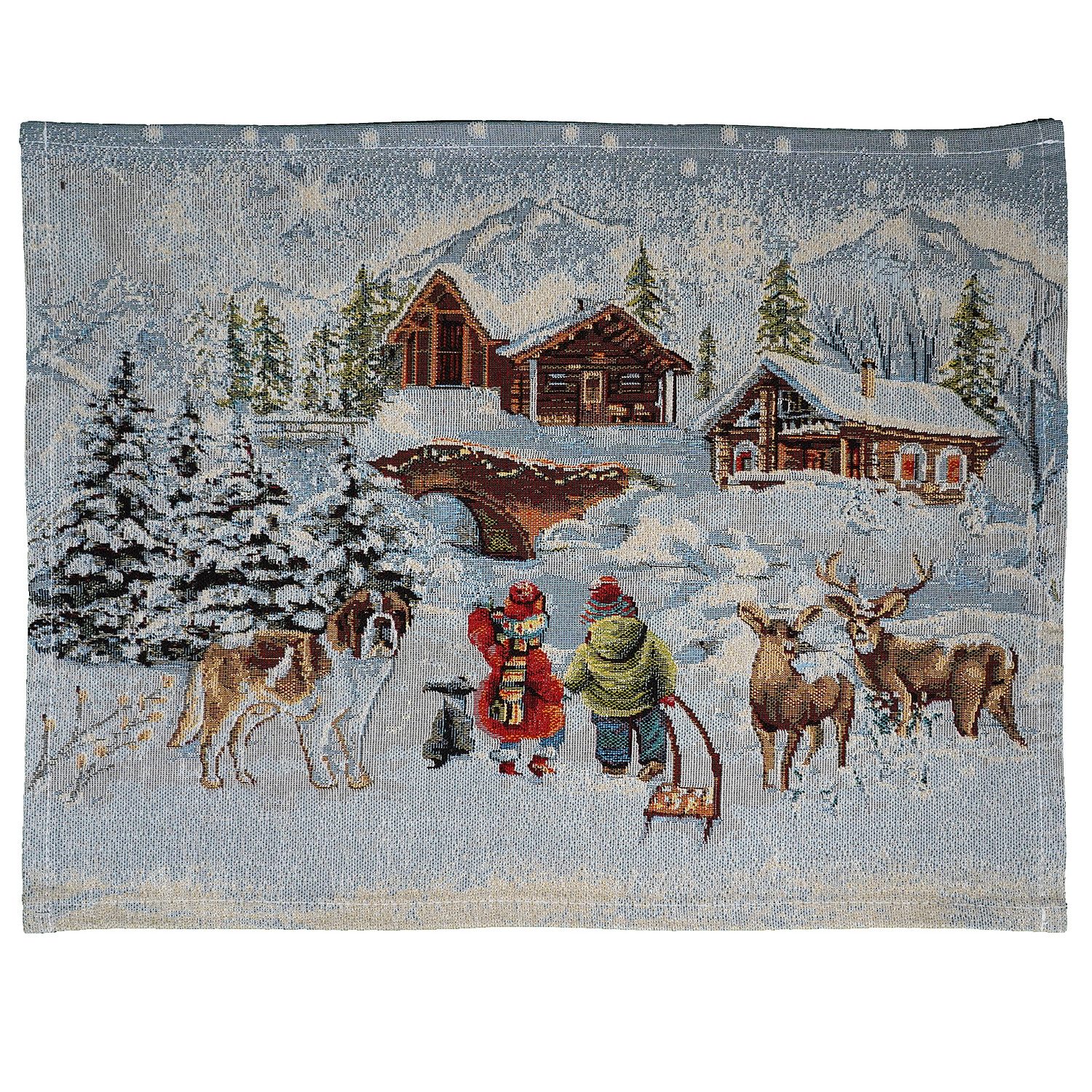 Tischdecke mit Druck Weihnachtsdorf Advent Winterdekoration Weihnachten