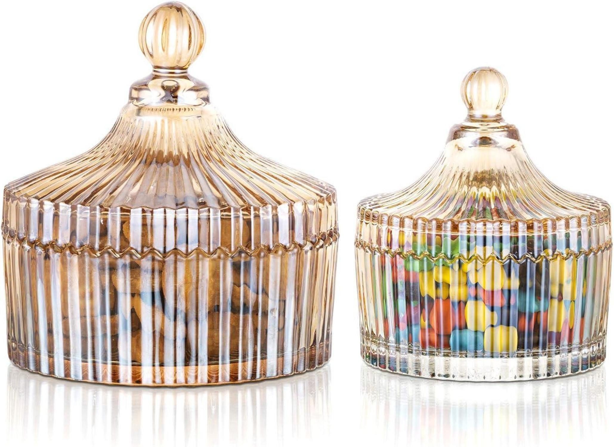 LuxusKollektion Glas Süße Стекло mit Deckel Vintage Glasgefäße Vorratsgläser 250ML+650ML