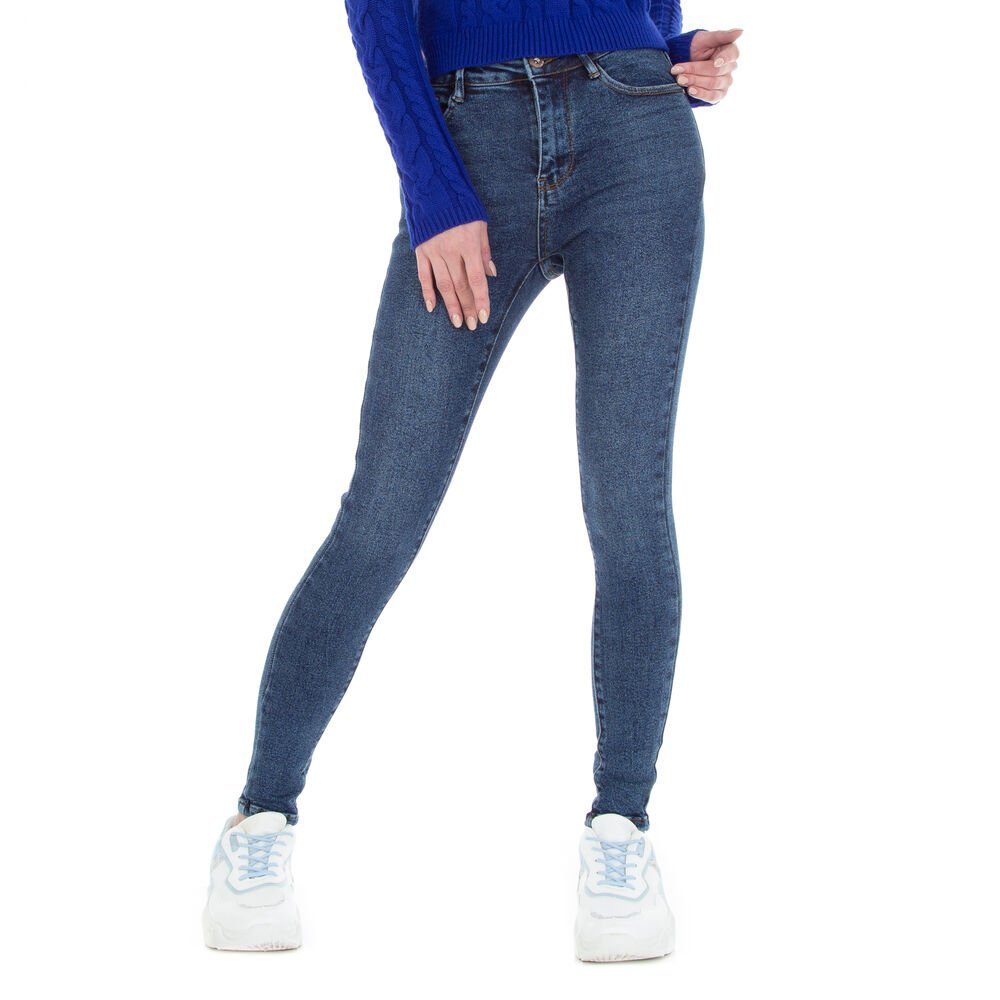 Stretch Skinny-fit-Jeans Jeans Freizeit in Blau Damen Ital-Design Skinny