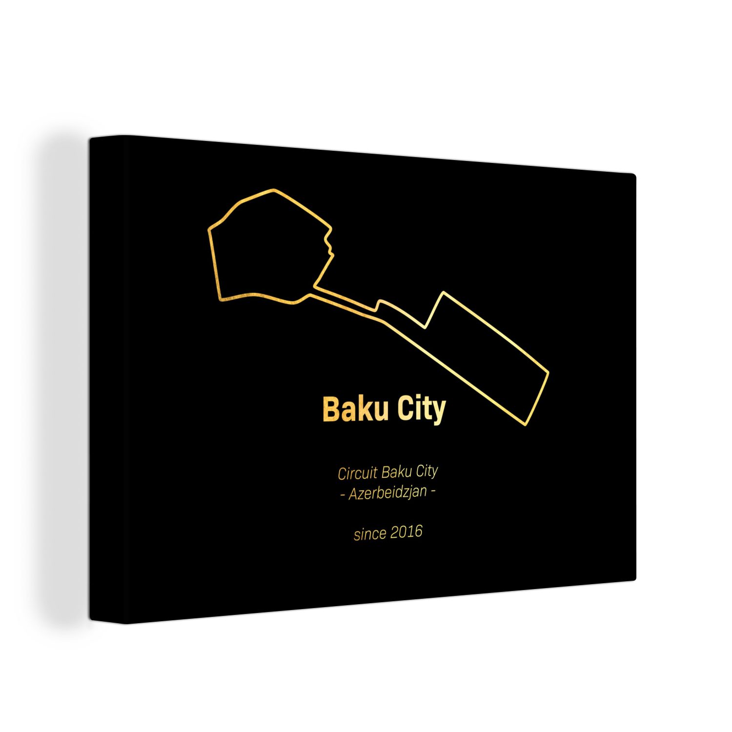 OneMillionCanvasses® Leinwandbild Baku - - Leinwandbilder, Wanddeko, 30x20 Wandbild St), (1 1 Aufhängefertig, Rennstrecke, Formel cm