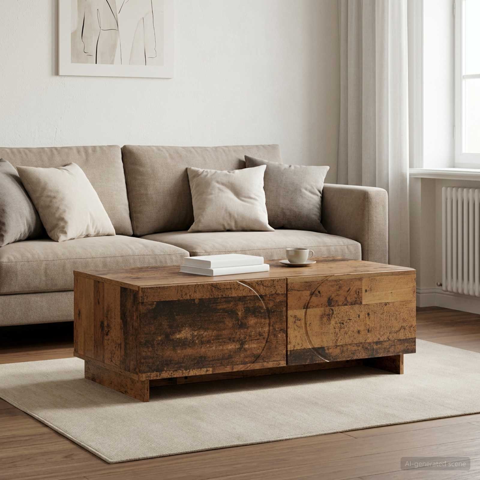 vidaXL Couchtisch Couchtisch Altholz 102 x 50,5 x 35 cm Holzwerkstoff (1-St)