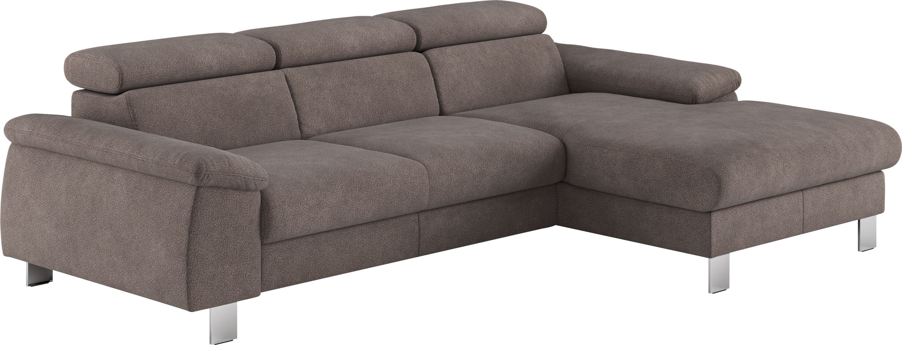 COTTA Ecksofa Komaris L-Form, B: 244 cm, mit Kopfteilverstellung, optional Bettfunktion, Bettkasten & Licht