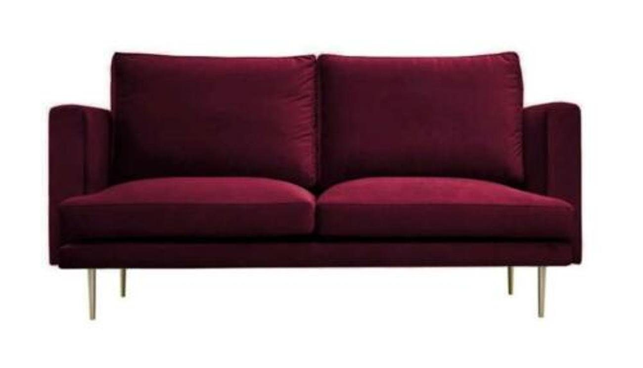 in Textil Grüne 2-Sitzer Zweisitzer Couch Lila Couch, JVmoebel Made Europe Designer Polster Luxus Sofa