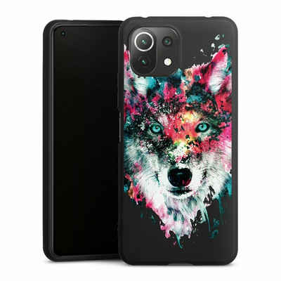 DeinDesign Handyhülle Riza Peker Wolf bunt Wolve ohne Hintergrund, Xiaomi Mi 11 Lite 5G Silikon Hülle Premium Case Handy Schutzhülle