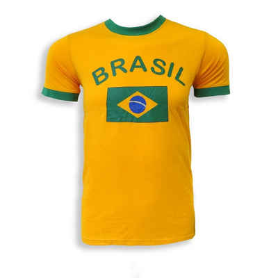 Sonia Originelli T-Shirt Fan-Shirt "Brasil" Unisex Fußball WM EM Herren T-Shirt