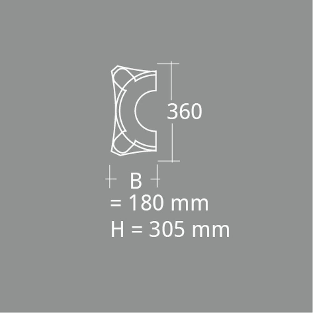 Homestar Dekosäule Halbsäule Kapitell D2/H, Länge 305 mm, attraktives Gestaltungselement für den Innenraum