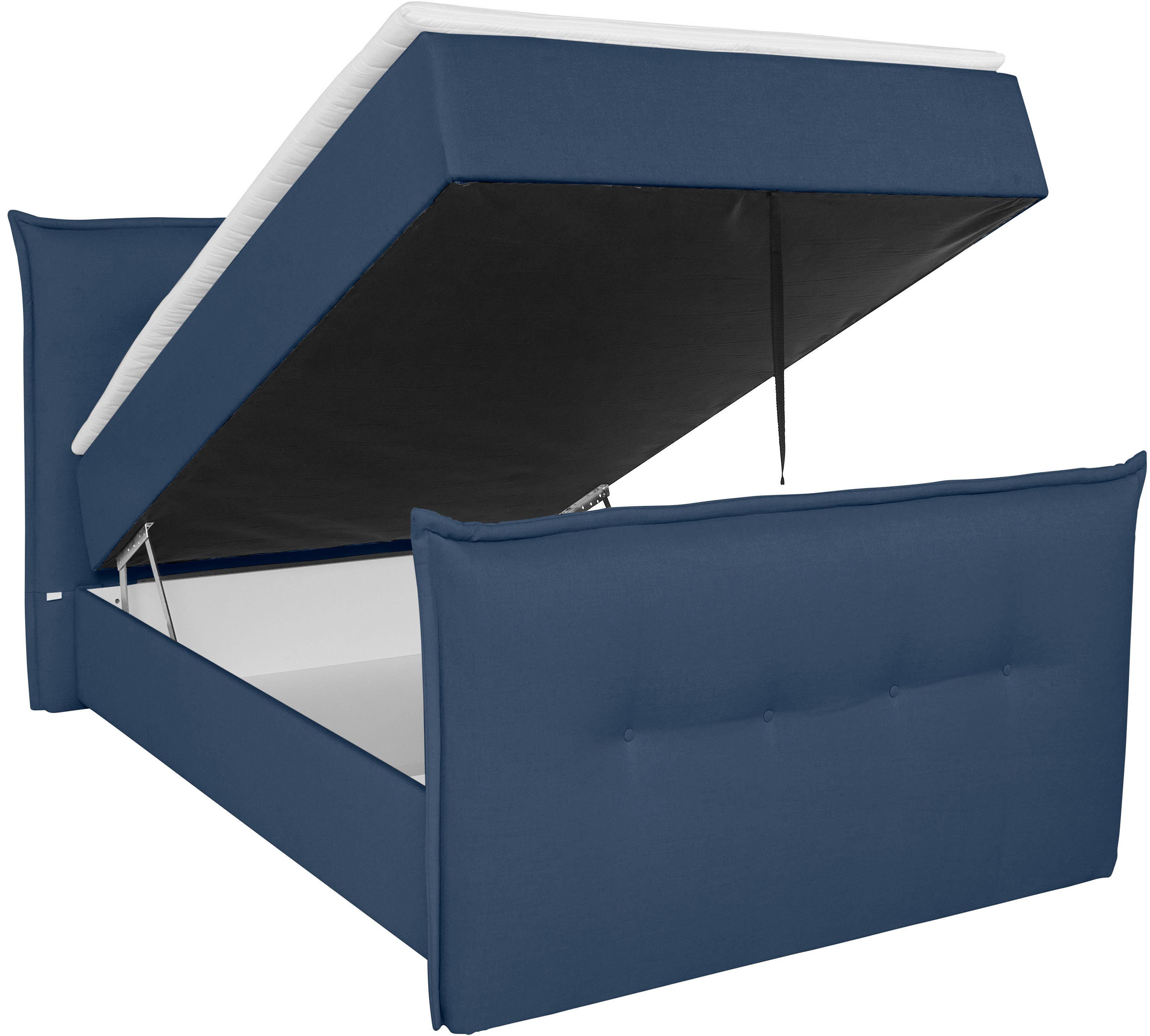andas Boxbett Kederleicht, inklusive Fußteil, & Breiten Härtegraden 2 in 4 Bettkasten Topper, blau und