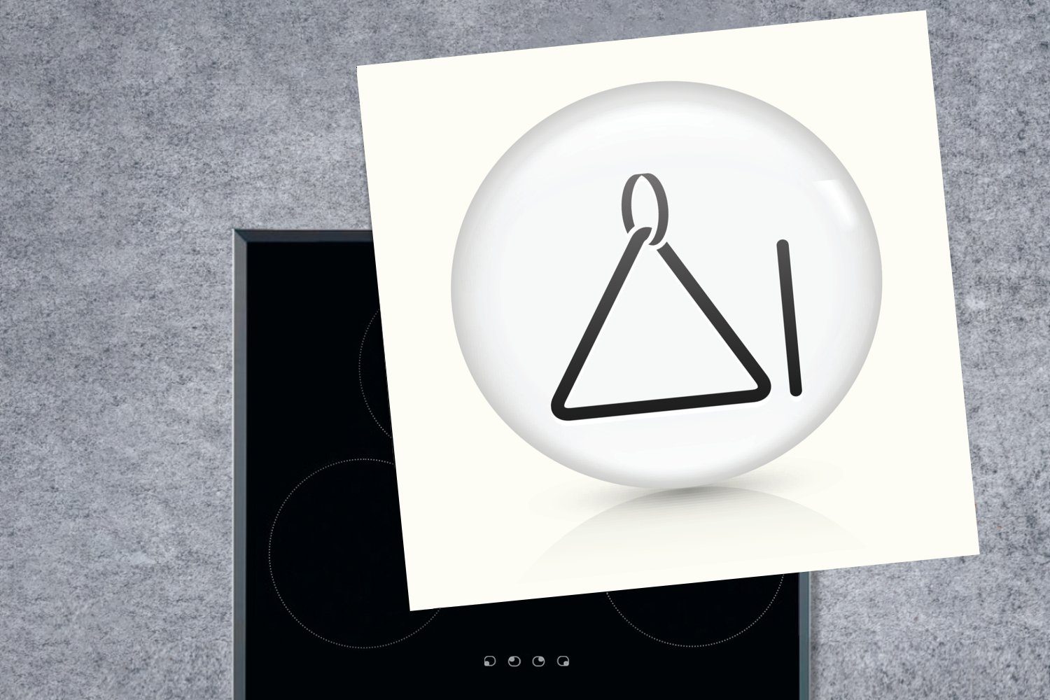 MuchoWow Dreiecks Vinyl, in eines Schwarz-Weiß-Illustration Ceranfeldabdeckung, Arbeitsplatte für küche cm, Herdblende-/Abdeckplatte tlg), 78x78 Kreis, einem (1