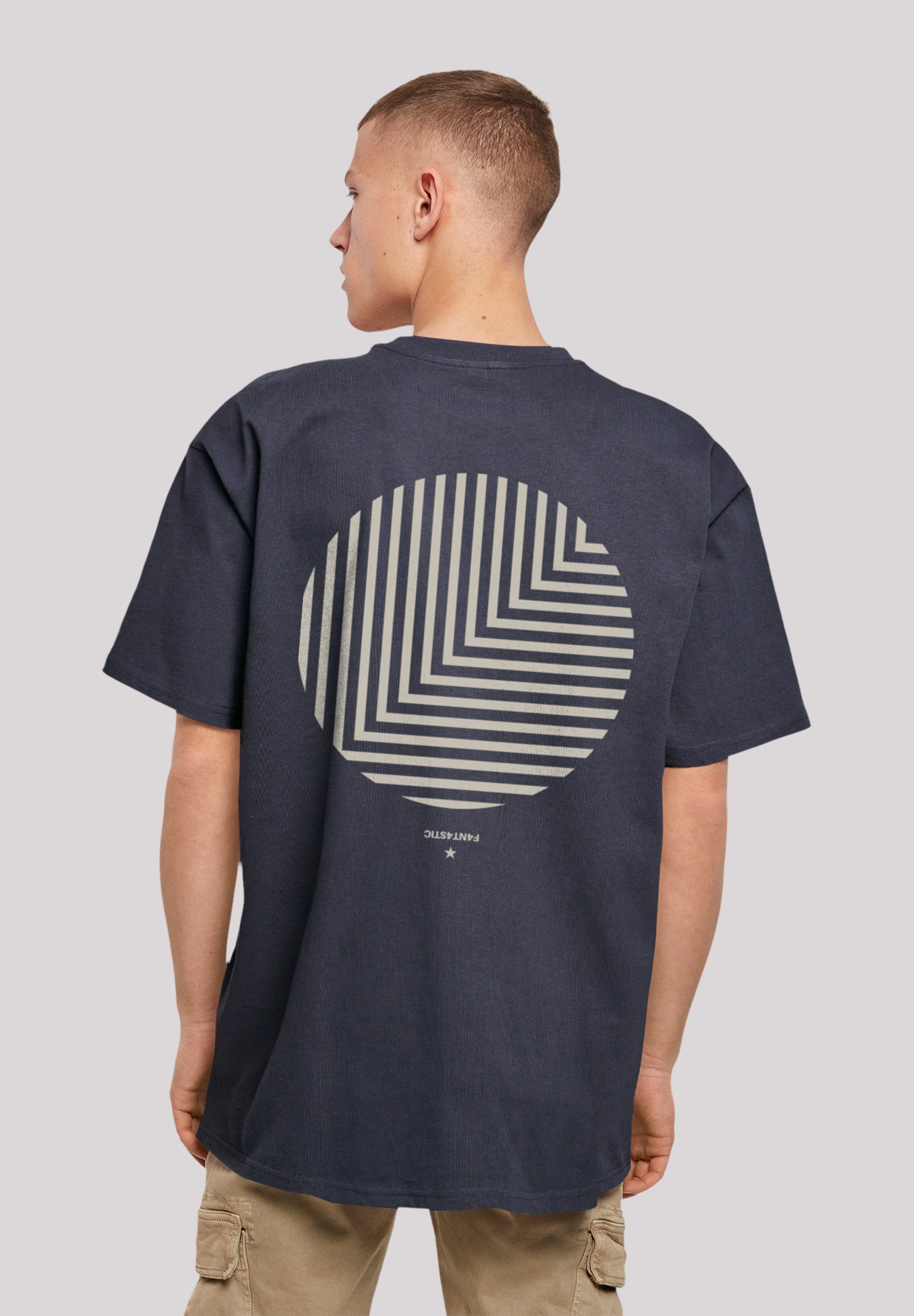 Grau Geometrics F4NT4STIC navy T-Shirt Print