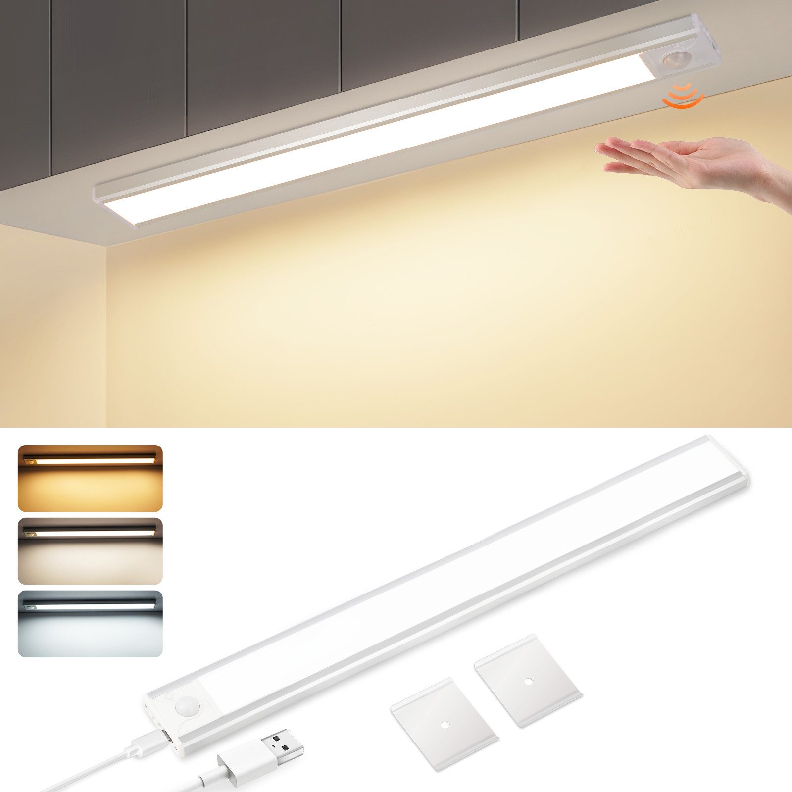 Nettlife LED Unterbauleuchte mit Bewegungsmelder 20/30/40CM Küche Schrankbe günstig online kaufen