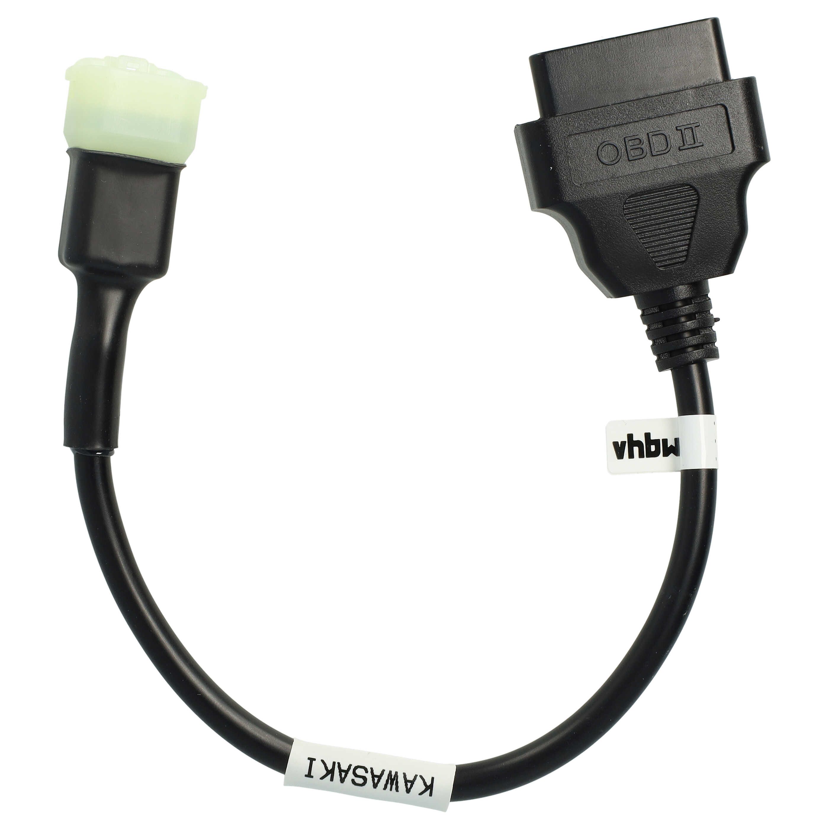vhbw passend für Kawasaki ZX10R (ab 2016), Z900RS (ab 2017), Z900 (ab 2017) KFZ-Adapter, Passgenaues Adapterkabel mit OBD Anschlüssen für die On-Board-Diagnose von VHBW