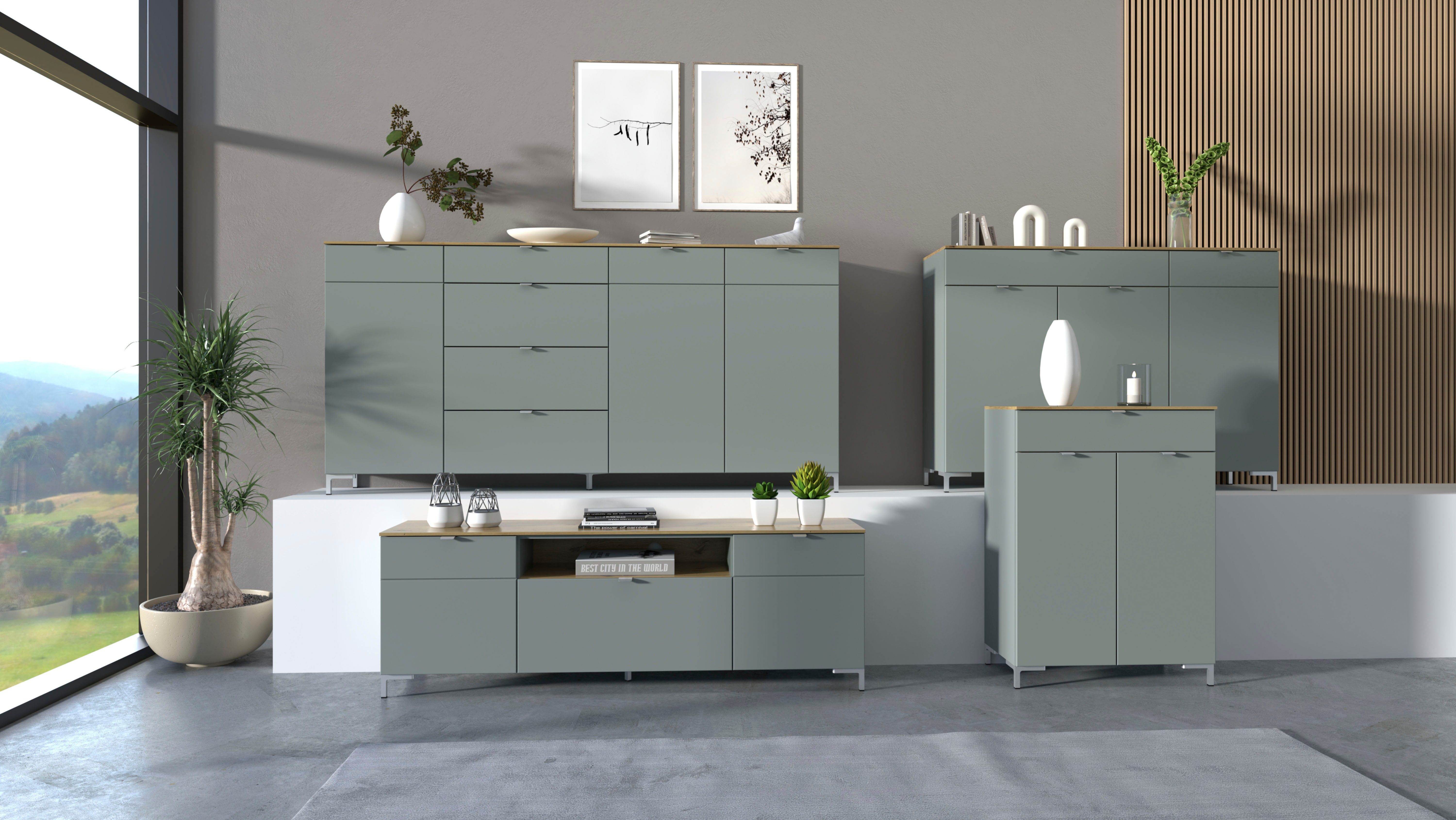 Innostyle Möbelfuß Universal-Fuß-Set, (5-St), 5 Füße aus Kunststoff in Chrom matt