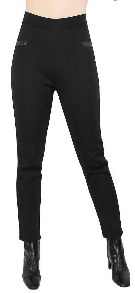 dy_mode Thermohose Damen Thermo Hose gefüttert mit Innen-Fleece & Taschen Winterhose mit Innenfutter