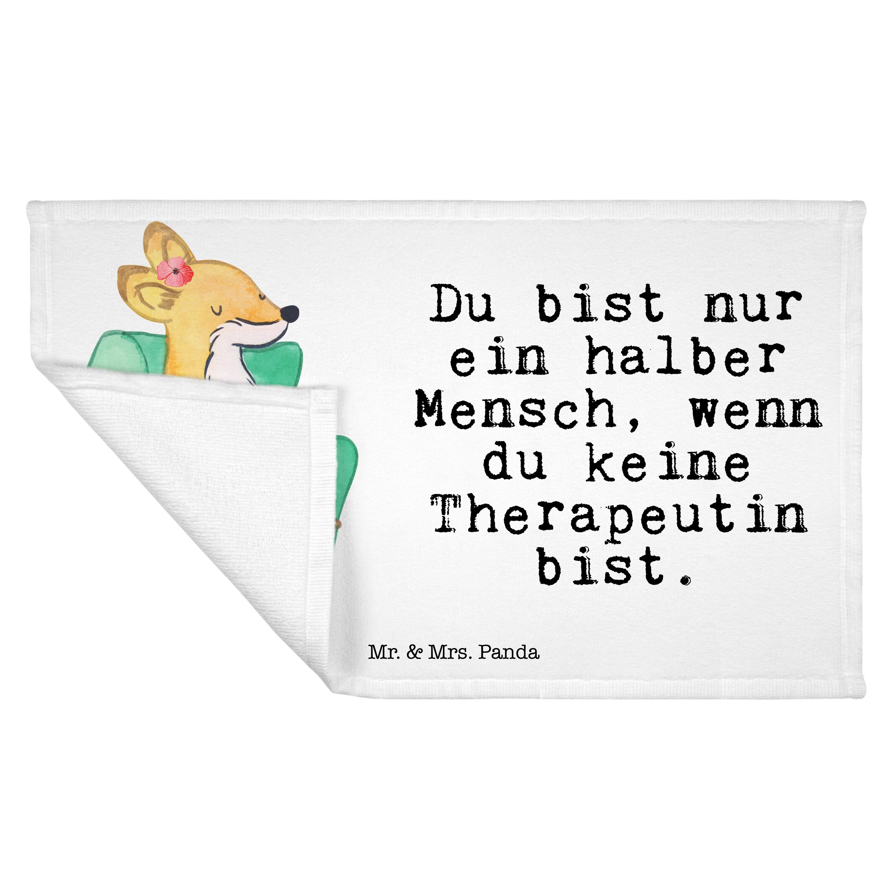 - Kinder Therapeutin - Mrs. & mit F, (1-St) Herz Gästetuch, Geschenk, Panda Handtuch Weiß Handtuch, Mr.