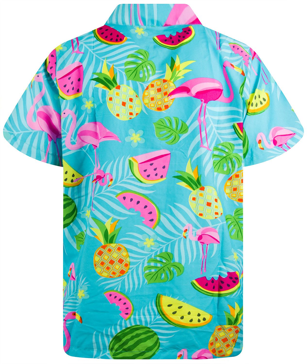 King Kameha Hawaiihemd Flamingo Melone Funky Hawaii-Hemd Kurzarm Front-Tasc günstig online kaufen