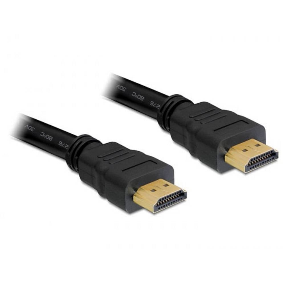 Delock Kabel High Speed HDMI mit Ethernet – HDMI A Stecker > HDMI A 82709 HDMI-Kabel, Rund, 4K UHD, vergoldete Steckkontakte, verdrillt