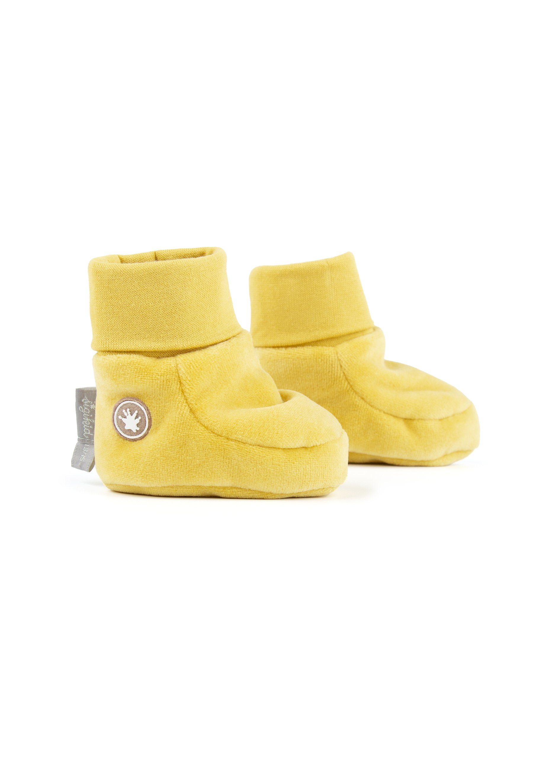 Sigikid Baby Schuhe Stoffschuhe Nicki Velours, wattiert Krabbelschuh (1-tlg) gelb