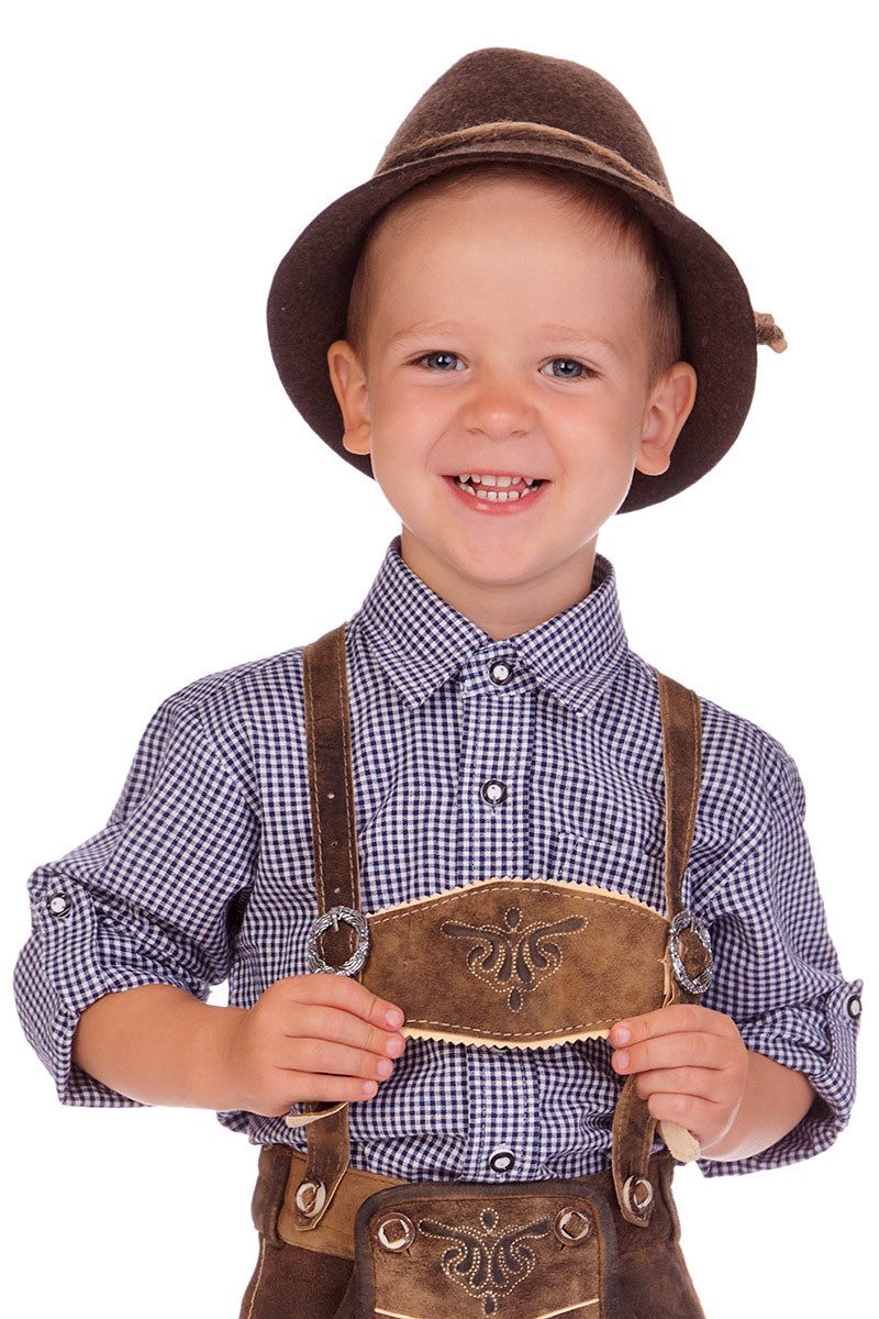 Isar-Trachten Trachtenhemd Trachtenhemd Kind - Modell: EDDY