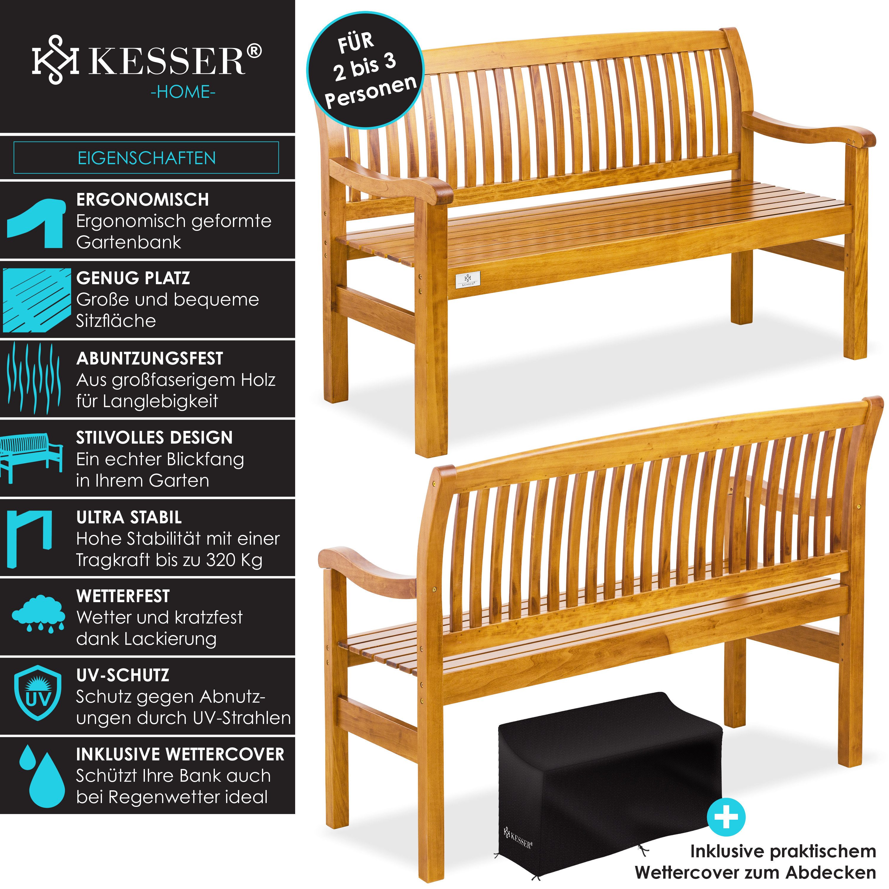 KESSER Gartenbank, Gartenbank Holz Holzbank wetterfest Parkbank Massivholz günstig online kaufen