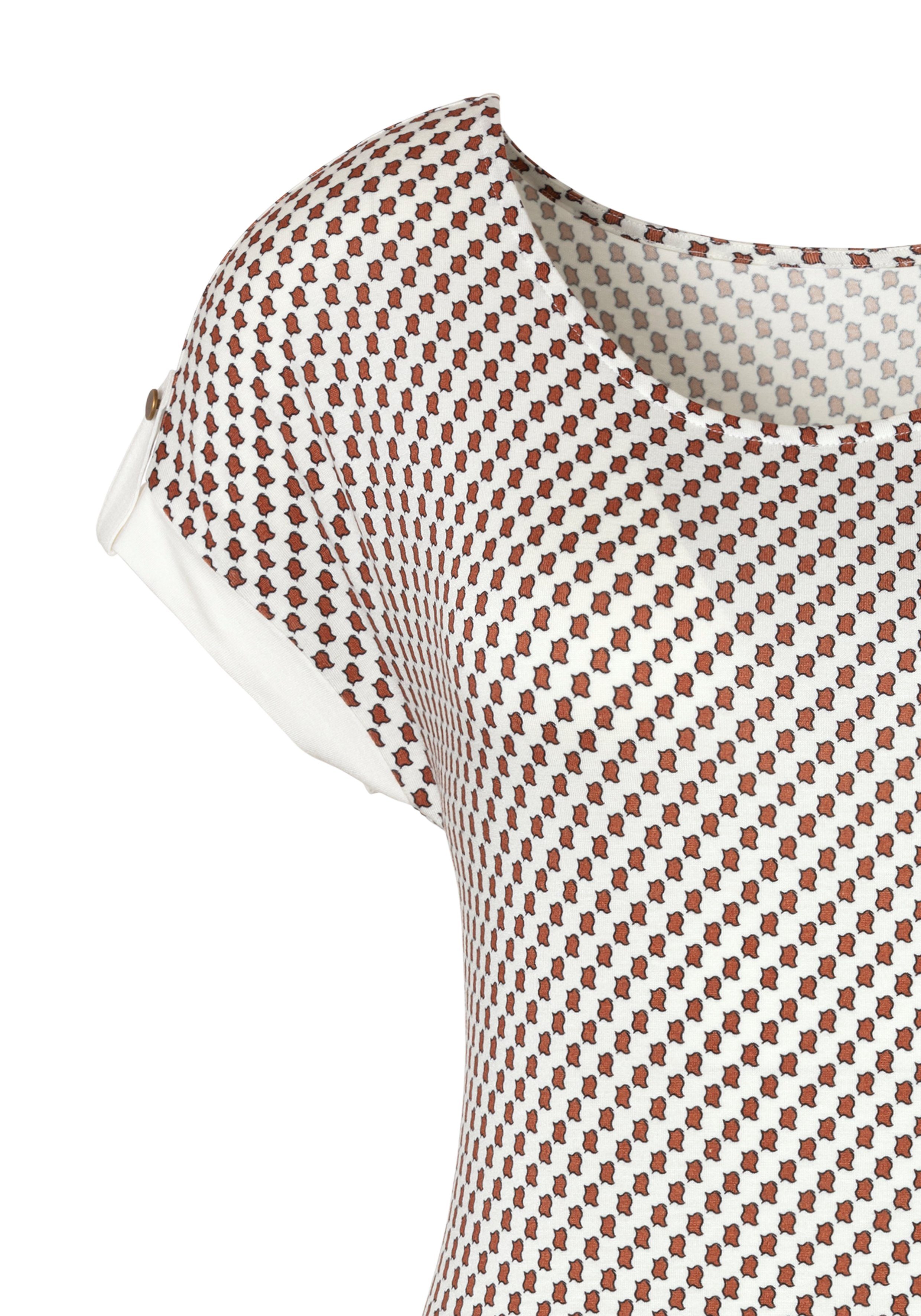 Vivance Kurzarmshirt mit dekorativem Ärmelsaum aus weichem Viskose-Stretch