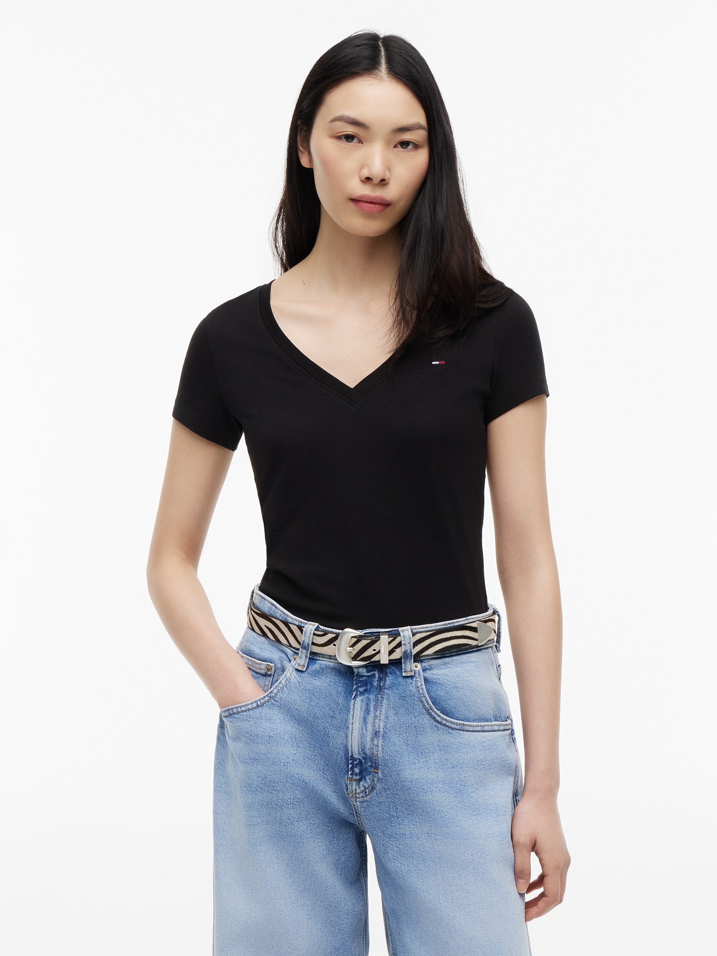 Tommy Jeans V-Shirt TJW 3PACK V-NECK TEE (Packung, 3-tlg., 3er-Pack) Baumwolle, V-Ausschnitt, 3 Stück im Set