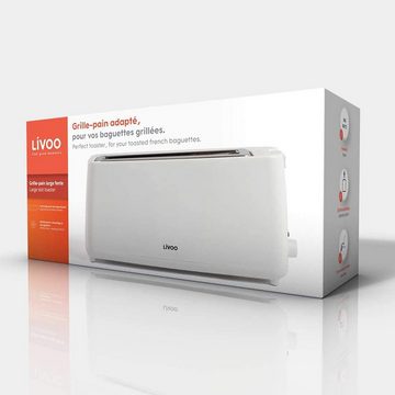 LIVOO Toaster DOD168W Langschlitz-Toaster Weiß, 900 W