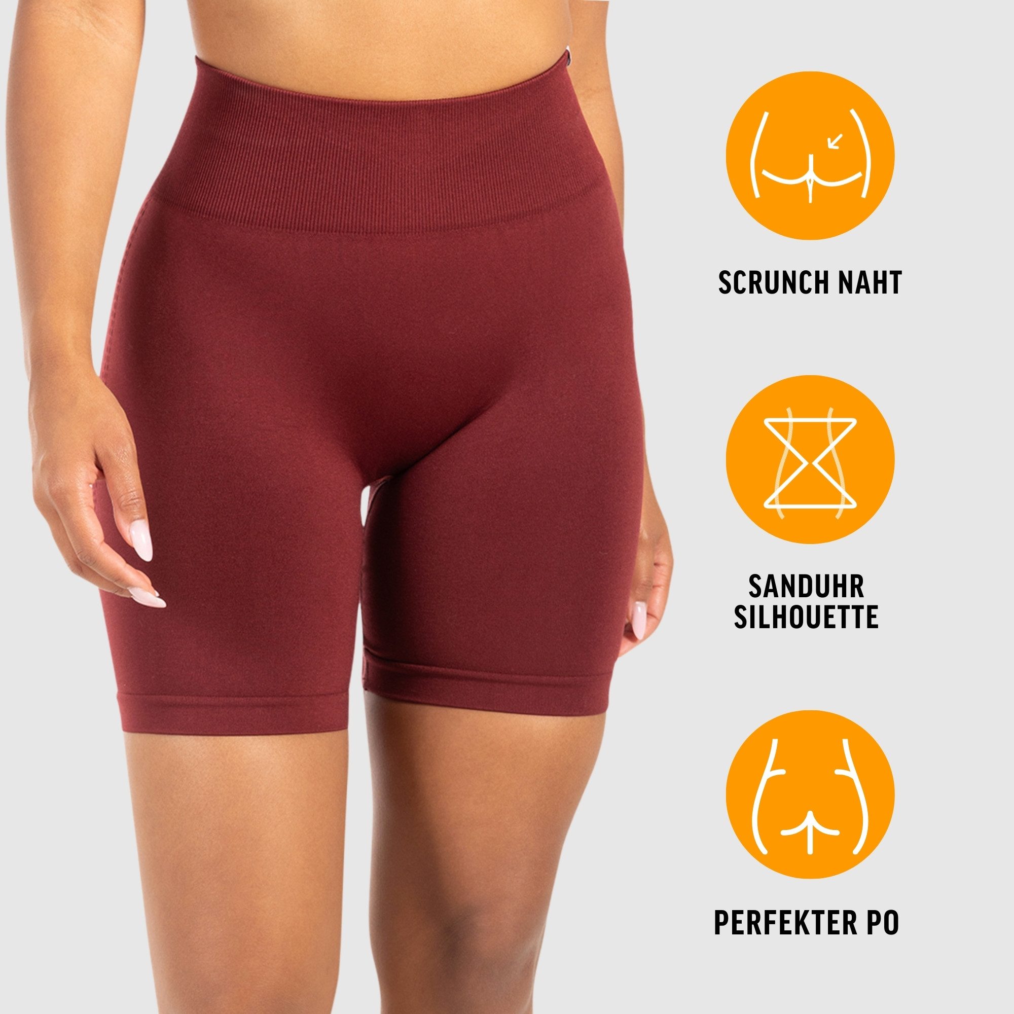 Smilodox Shorts Amaze Scrunch, Blickdichte Radlerhose mit Unsichtbarer Scru günstig online kaufen