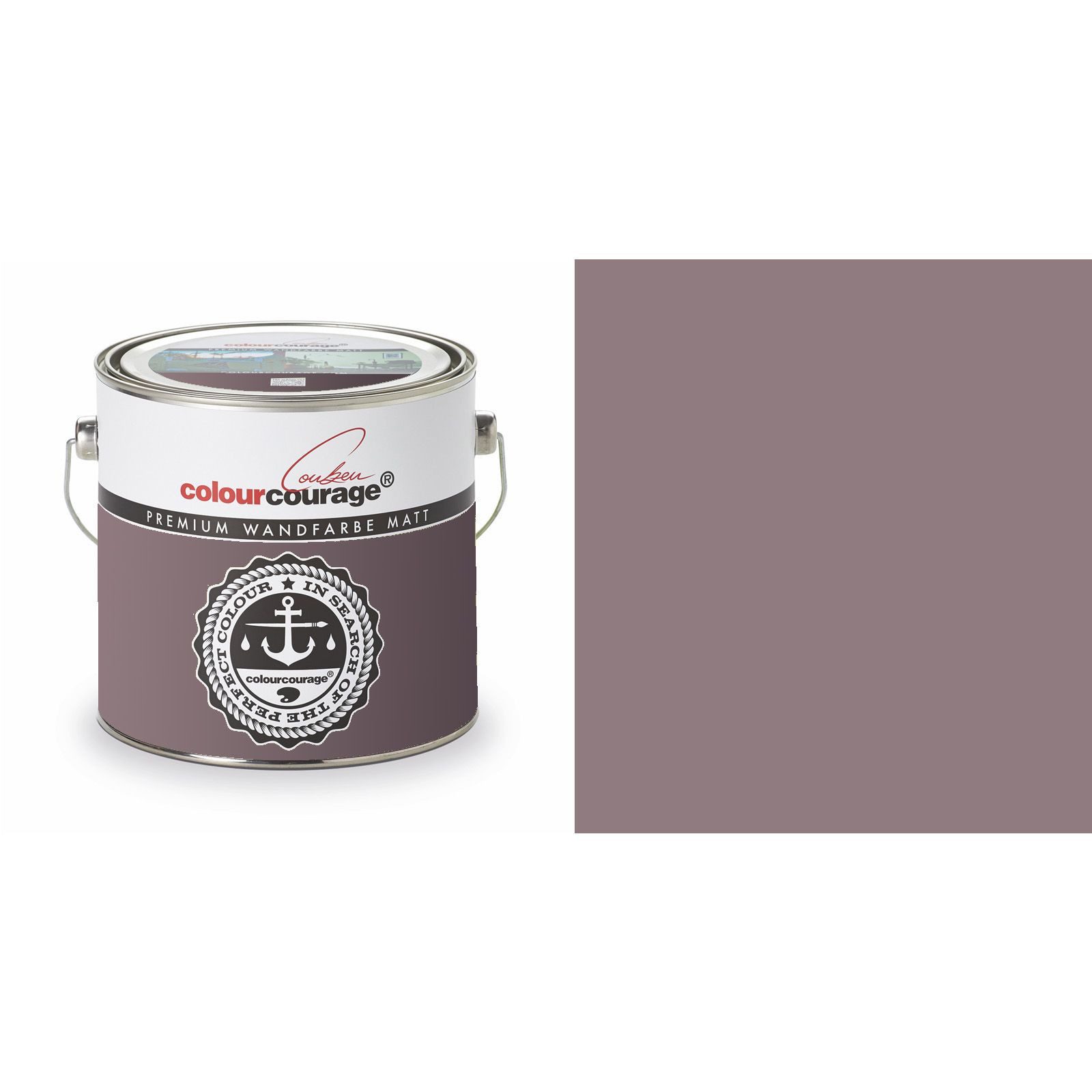 colourcourage Vollton- und Abtönfarbe 2,5L Colourcourage Wandfarbe Dark Aubergine Violett, geruchslos