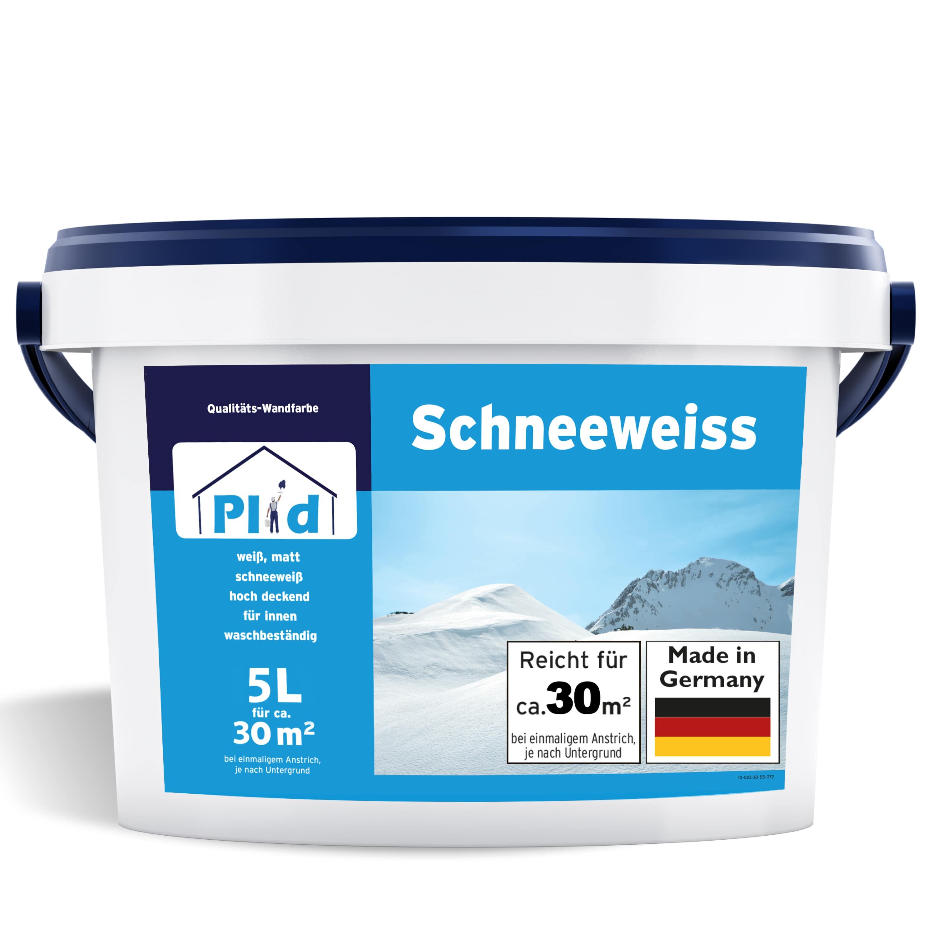plid Wandfarbe Plid Schneeweiß Wanfarbe innen - Deckenfarbe - Polarweiß - Innenfarbe, Gute Deckkraft, wenig spritzen