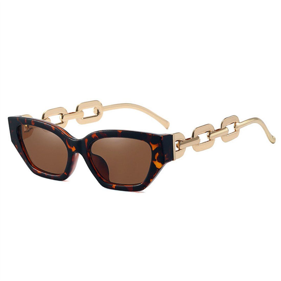 Rahmen Metall,Sonnenbrille Sonnenbrille aus DÖRÖY Trendige kleinem C Damen-Sonnenbrille mit