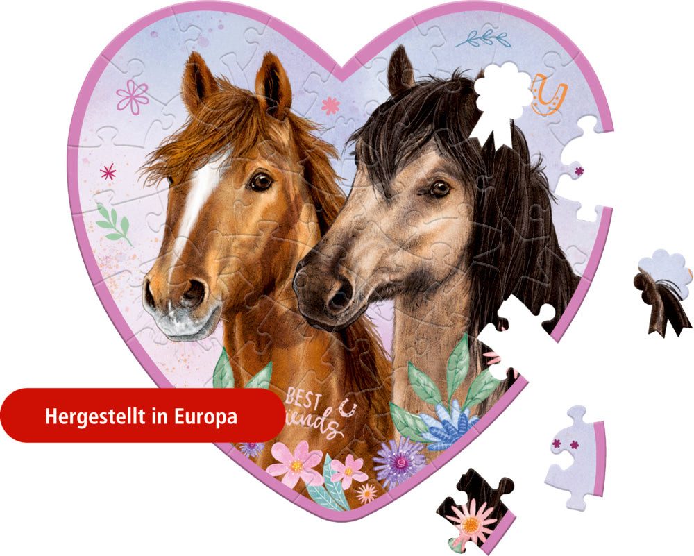 COPPENRATH DIE SPIEGELBURG Spiel Holz-Puzzle Pferdefreunde – 50 Teile mit 6 Sonderteilen