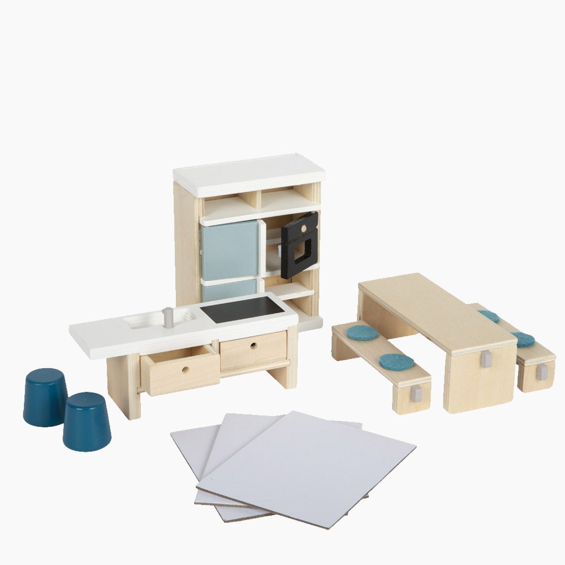 Small Foot Puppenhausmöbel Puppenhausmöbel Küche (packung, 11tlg., Puppenhausküchen-Set), Moderne Ausstattung für kreativen Spielspaß