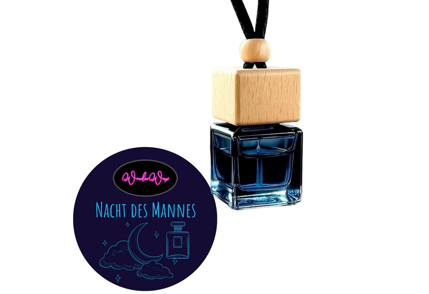 WonderWax Raumduft WonderWax® Auto Duft Quadrat Schwarz braun 8 ml, (Nacht des Mannes), Duftrichtung: Die Nacht des Mannes