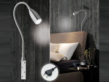 FISCHER & HONSEL LED Leselampe, Dimmfunktion, LED fest integriert, Warmweiß, 2er SET Bett-Leuchten für Kopfende Couch, Schwanenhals-Lampen dimmbar