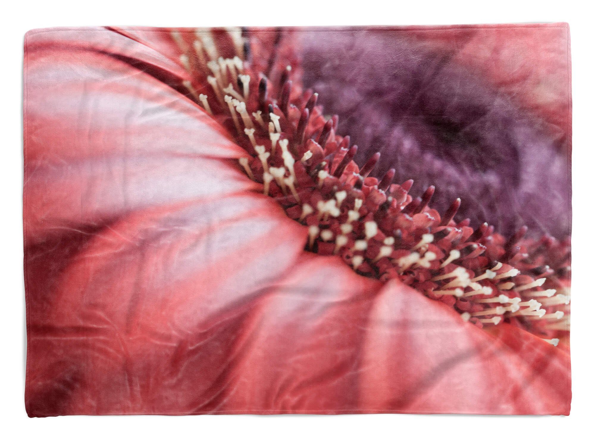 Sinus Art Handtücher Handtuch Kuscheldecke Handtuch mit N, Fotomotiv Blume (1-St), Strandhandtuch Saunatuch Baumwolle-Polyester-Mix Blüte Rote