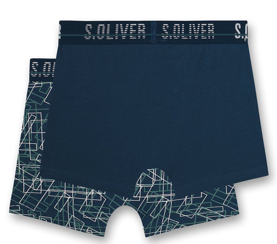 Wäsche/Bademode Unterwäsche s.Oliver Junior Boxershorts s.Oliver Jungen 2er Pack Boxershorts Shorts blau (2 Stück)