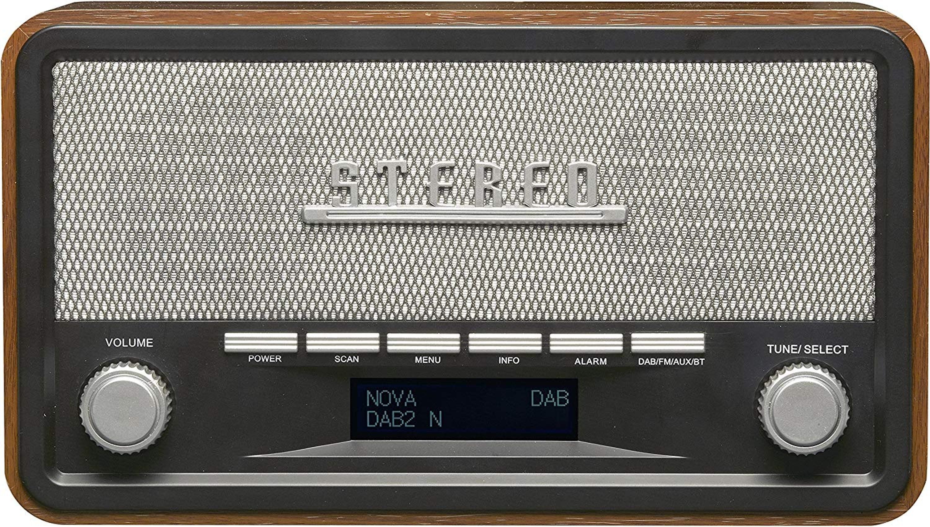 Denver DAB-18 braun Radio (Echtholz-Retro-Design · DAB+ & FM · Bluetooth · Wecker)