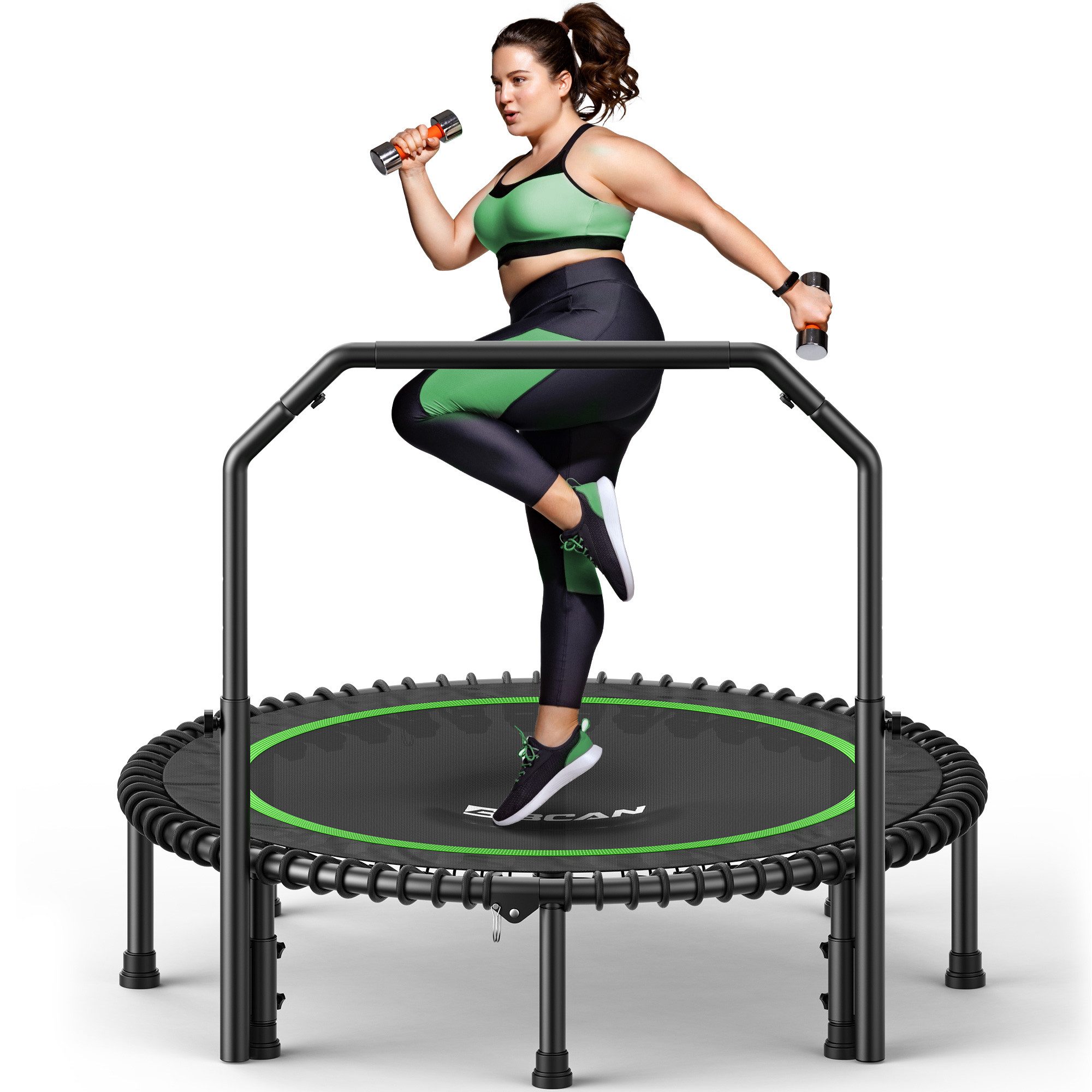 Fitnesstrampolin Rebounder-Trampolin Erwachsene, 102/122cm 204/250kg